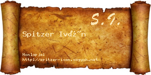 Spitzer Iván névjegykártya